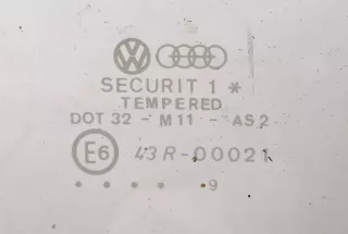 43R-00021 Стекло кузовное боковое правое Volkswagen Golf 2 Арт 2045785, вид 2