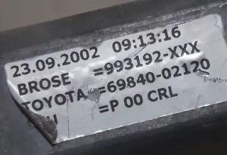 69840-02120,BROSE,993192-XXX Стеклоподъемник электрический задний левый Toyota Corolla E120 Арт 2049546, вид 3