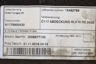 A1176900430 , art2967329 Защита арок задняя правая (подкрылок) Mercedes CLA c117 Арт 2967329, вид 7