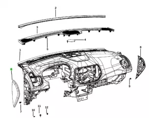 5UT70DX9AA Панель передняя салона (торпедо) Jeep Compass 2 Арт 8323034, вид 5