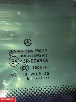 43R004536 Стекло кузовное боковое правое Mercedes Vito W639 Арт 27732, вид 6