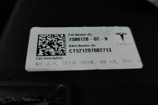 1588128-02-B , art9663068 Обшивка двери задней левой (дверная карта) Tesla model 3 Арт 9663068, вид 4