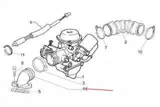 849465 , moto9041824 Коллектор впускной Vespa LX Арт moto9041824, вид 2