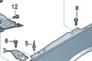 8W0821469 , art7566754 Кронштейн крепления крыла Audi A4 B9 Арт 7566754, вид 4