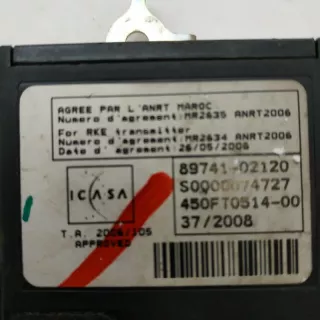 89741-02120, 8974102120 , art3096472 Блок управления бесключевым доступом Toyota Corolla E150 Арт 3096472, вид 4
