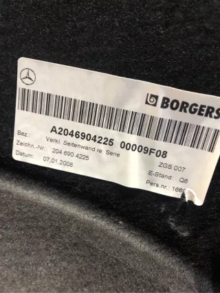 a2046904225, 2046904225 Обшивка багажника Mercedes C W204 Арт 11295, вид 3
