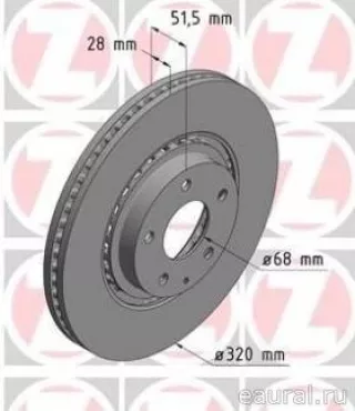 TK7833251B Mazda Диск тормозной передний вентилируемый Mazda CX-9 2 Арт E95585034