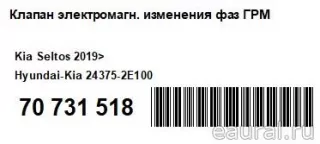 243752E100 Hyundai-Kia Клапан ГРМ Kia Carens 3 Арт E70731518, вид 8