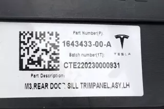 164343300A , art13226733 Накладка на порог Tesla model 3 Арт 13226733, вид 2