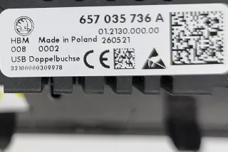 5LA863617, 657035736A , art12332509 Разъем AUX / USB Skoda Enyaq Арт 12332509, вид 7