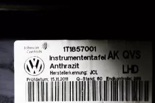 1T1857067C, 1T1857669, 1T1857001 , art12521875 Панель передняя салона (торпедо) Volkswagen Touran 1 Арт 12521875, вид 12