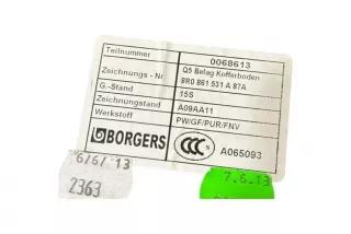 8R0861531A, A065093, 0068613 , art12949318 Ковер багажника Audi Q5 1 Арт 12949318, вид 6