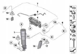  Амортизатор задний правый BMW 7 F01/F02 Арт AL11119356167, вид 2