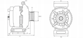 A0032 Генератор Mercedes Vito W638 Арт AL5221216130_3, вид 7