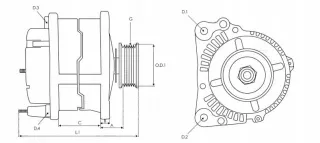 A0215 Генератор Opel Vectra C  Арт AL7196683752_2, вид 4