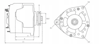 A4042(P-INA) Генератор Alfa Romeo Mito Арт AL11298302537_3, вид 6