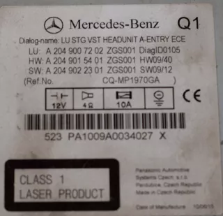  Магнитола (аудио система) Mercedes C W204 Арт AL8472537476, вид 2