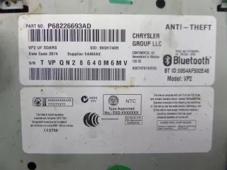 P68226693AD Магнитола (аудио система) Chrysler 200 Арт AL12584640010, вид 5