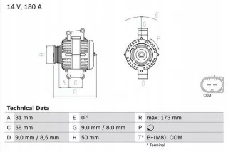  Генератор Mercedes CL C216 Арт AL12626049430_2, вид 3