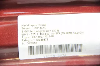  Крышка багажника (дверь 3-5) BMW 3 G20/G21 Арт AL13049506571, вид 5