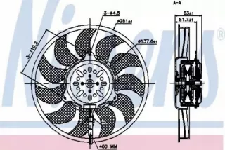 85692 Вентилятор радиатора Audi A6 Allroad C6 Арт AL13618205840, вид 2