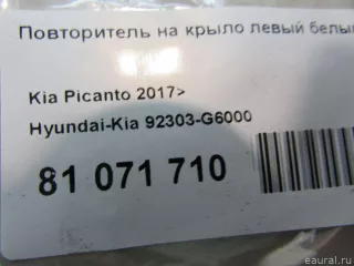 92303G6000 Hyundai-Kia Повторитель на крыло левый белый Kia Picanto 3 Арт E81071710, вид 4