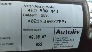 4E0880441 4E0880442 Подушка безопасности Audi A8 D3 (S8) Арт e1002224, вид 2