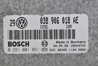 038906018AE 0281001851 Блок управления двигателем Volkswagen Golf 4 Арт e2212365, вид 3