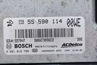 55590114 0281019799 Блок управления двигателем Opel Corsa D Арт e3442733, вид 2