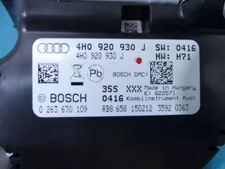 4H0920930J 0263670109 Щиток приборов (приборная панель) Audi A8 D4 (S8) Арт e4897903, вид 3