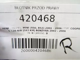 LORK-2061-16600 Крыло переднее левое MINI Cooper R50 Арт e10370256, вид 4