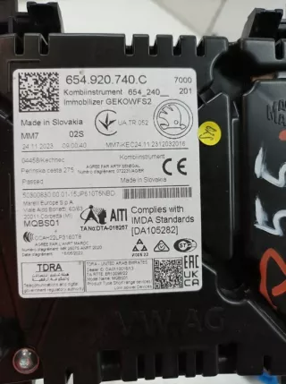 654920740C 2019- Щиток приборов (приборная панель) Skoda Kamiq Арт e12130651, вид 4