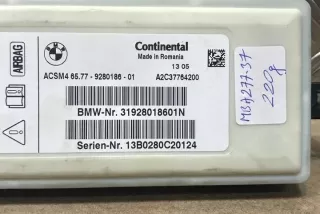 9280186 Блок AirBag BMW 5 F10/F11/GT F07 Арт e12127175, вид 2