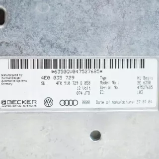 4E0035729 Блок управления (другие) Audi A6 C6 (S6,RS6) Арт e12115158, вид 2