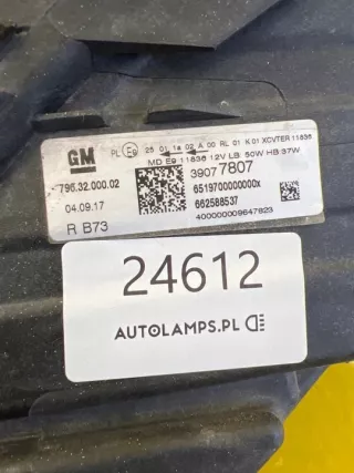 39077807 Фара правая Opel Astra K Арт e11938018, вид 2