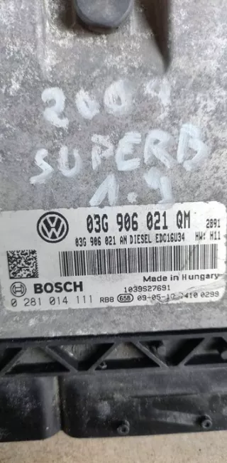 03G906021QM 0281014111 Блок управления двигателем Skoda Superb 2 Арт e11703229, вид 2