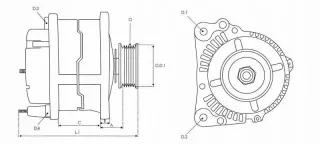 A0170 Генератор Citroen C2  Арт AL12987115236, вид 8