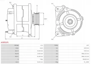 A3052(P) Генератор Nissan TIIDA C11 Арт AL13889025281, вид 10