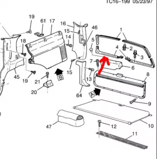 15733872 Обшивка крышки багажника Chevrolet Tahoe GMT400  Арт 2-921418, вид 2