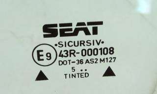 Стекло двери передней левой Seat Toledo 1 1995г. 43R-000108 - Фото 2