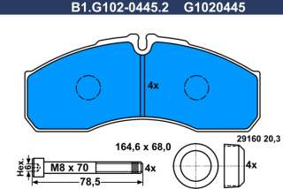 b1g10204452 galfer Тормозные колодки комплект к Mercedes Vario Арт 73676089