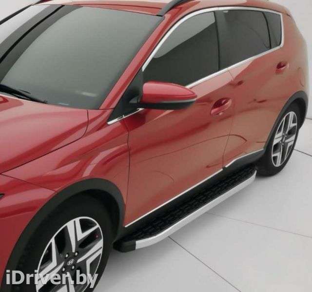 Обвес (комплект) боковые алюминиевые подножки EvoCHROME Dacia Duster 1 2019г.  - Фото 1