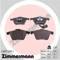 238012001 zimmermann Тормозные колодки передние к Volkswagen Passat B5 Арт 72174736