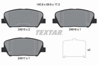 2491501 textar Тормозные колодки комплект к Hyundai Veloster Арт 73668184