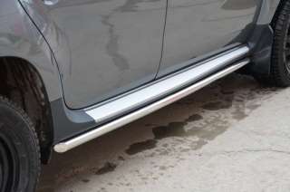 Накладка на порог боковые подножки из нержавейки Lexus RX 4 2003г.  - Фото 5