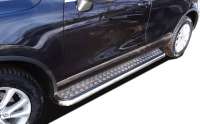 Защита штатного порога площадки с накладным алюминиевым листом Mercedes Sprinter W907 2003г.  - Фото 2