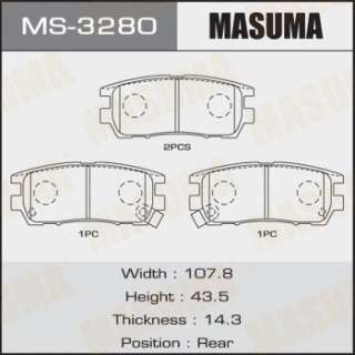 ms3280 masuma Тормозные колодки задние к Mitsubishi Pajero 2 Арт 72230848