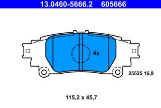 13046056662 ate Тормозные колодки комплект к Lexus GS 3 Арт 73668507