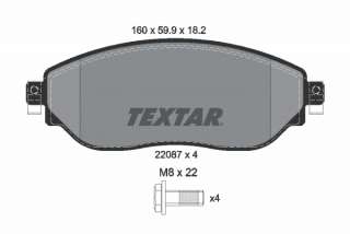 2208701 textar Тормозные колодки комплект к Renault Trafic 3 Арт 73670612
