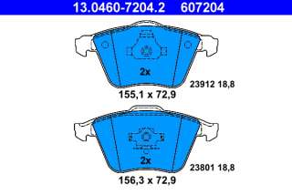 13046072042 ate Тормозные колодки комплект к Ford Focus 2 Арт 73668577